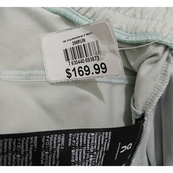 Run on clouds womens small spruce mint green running pants swiss engineering - Picture 7 of 8